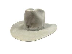 Vintage Biltmore Western Cowboy Hat – Light Grey Felt w/ Longhorn Skull Pin 7